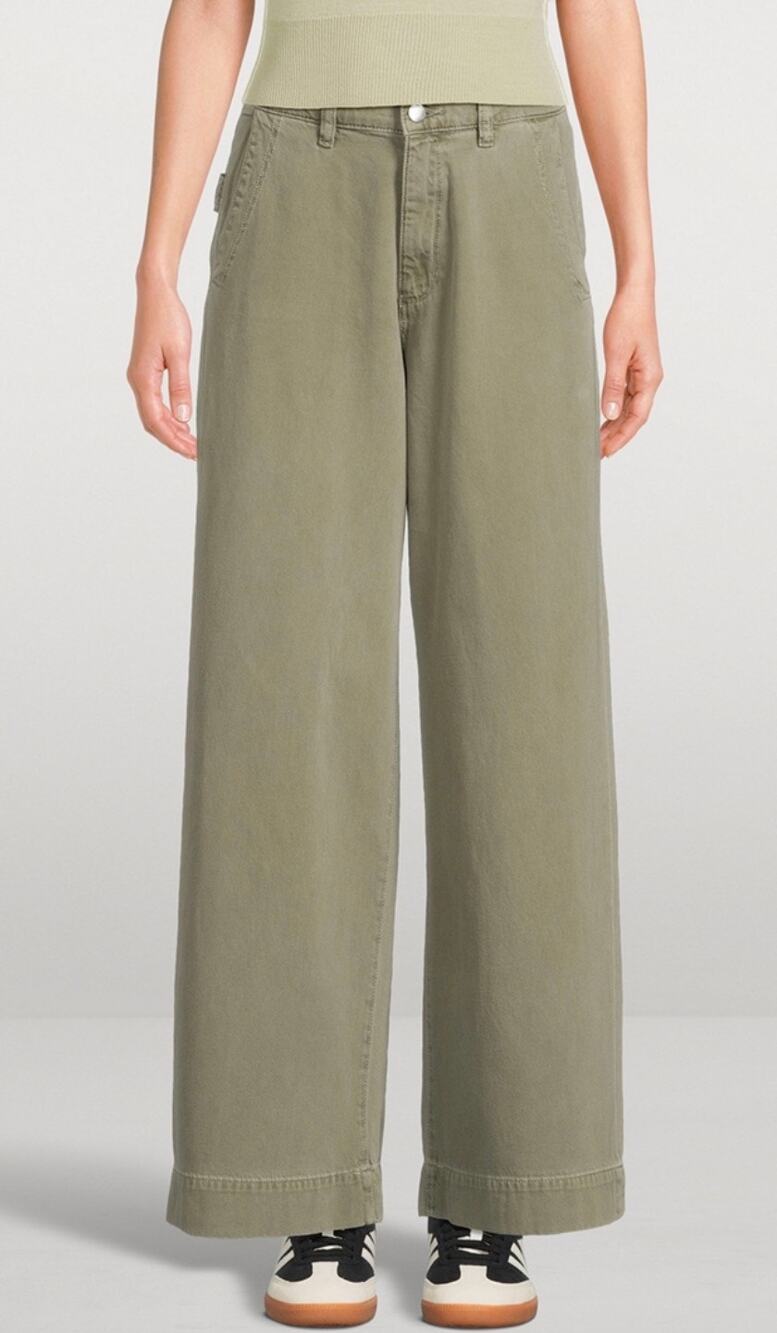 DL1961 Zoie Wide Leg Utility Jeans Alpine Green 27